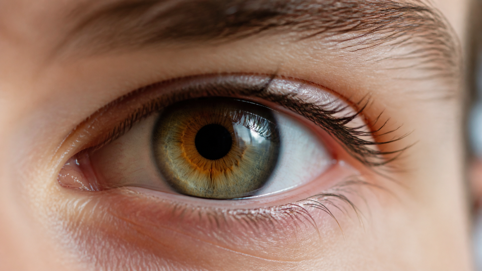 Close-up human eye showing subtle color variation, illustrating how eyes can appear to change color in different light
